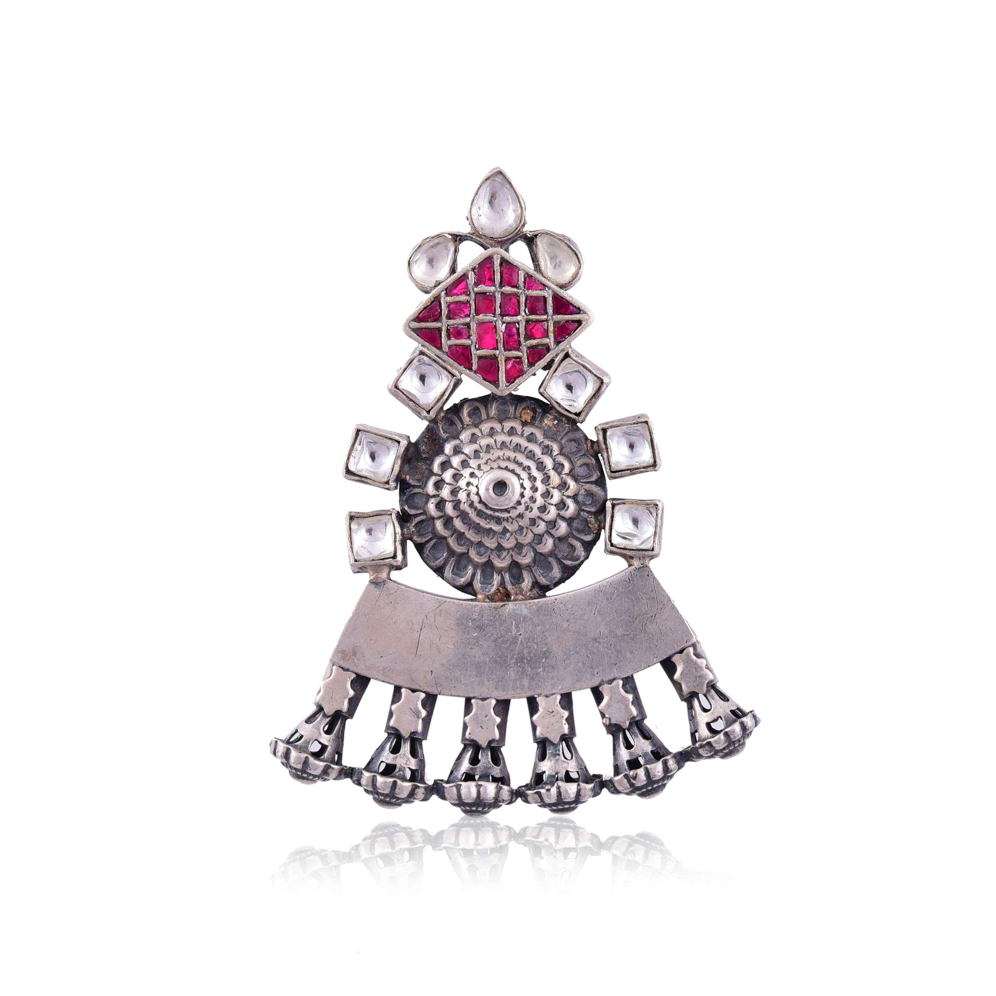 Sterling Silver kundan pendant :SKU5787